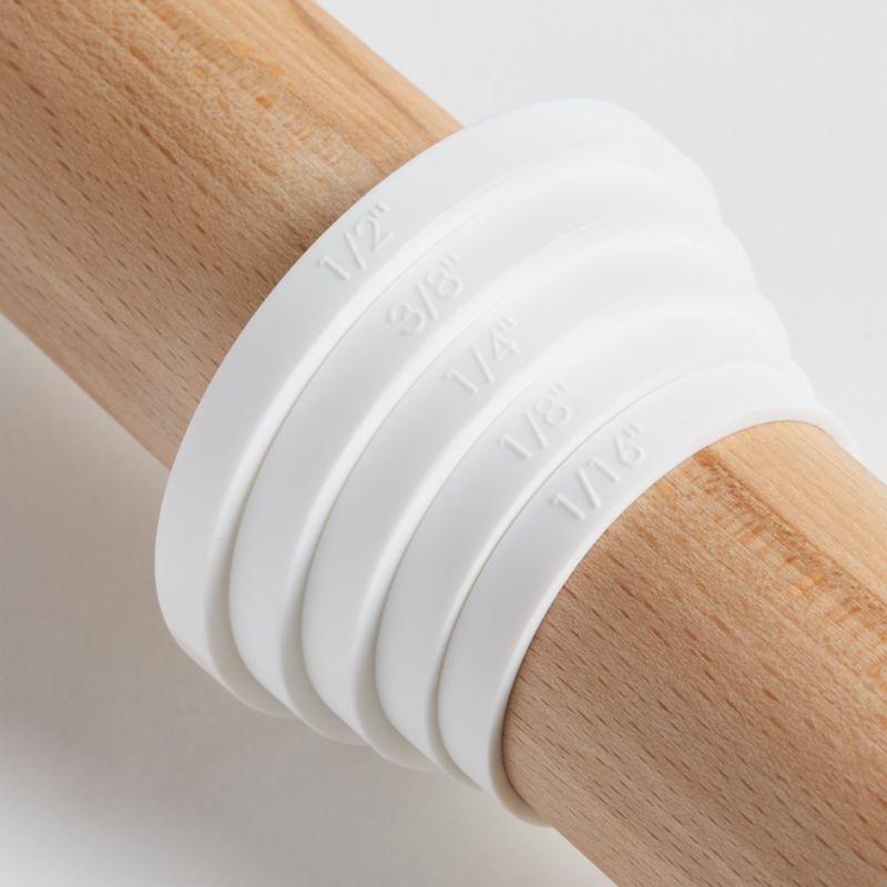 Crate & Barrel Wood Rolling Pin with Measuring Rings - image 2 of 6