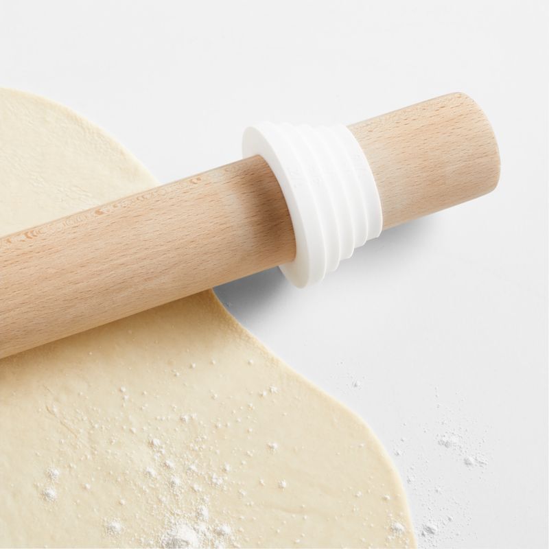 Crate & Barrel Wood Rolling Pin with Measuring Rings - image 5 of 6