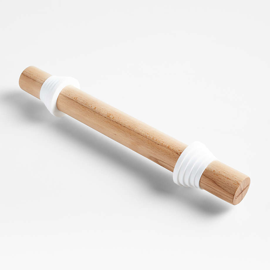 Crate & Barrel Wood Rolling Pin with Measuring Rings + Reviews Crate
