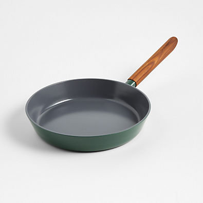 View Crate & Barrel Monterey Cypress Green 10" Non-Stick Ceramic Fry Pan details