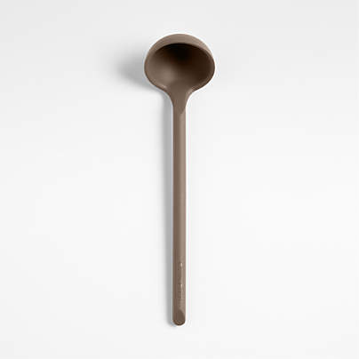 Crate & Barrel Mushroom Brown Silicone Ladle