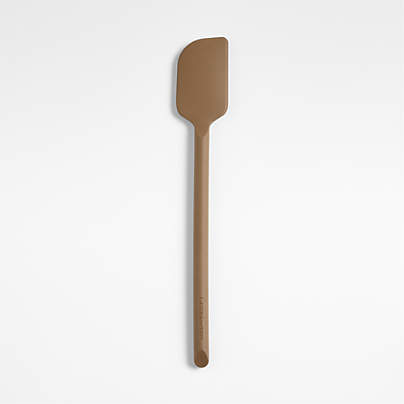 Crate & Barrel Mushroom Brown Silicone Scraper Spatula