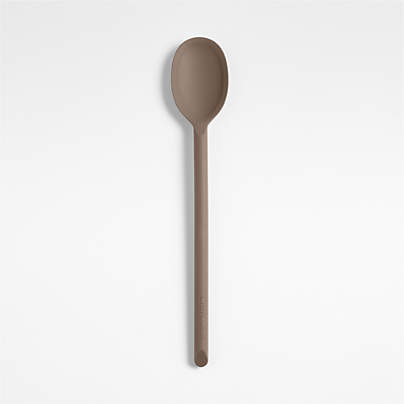 Crate & Barrel Mushroom Brown Silicone Spoon