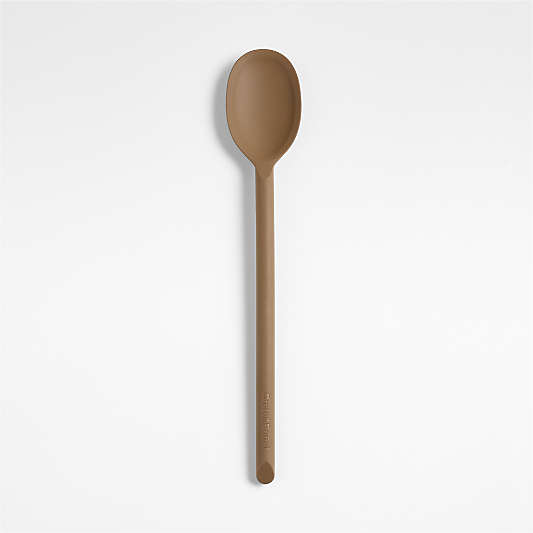 Crate & Barrel Mushroom Brown Silicone Spoon