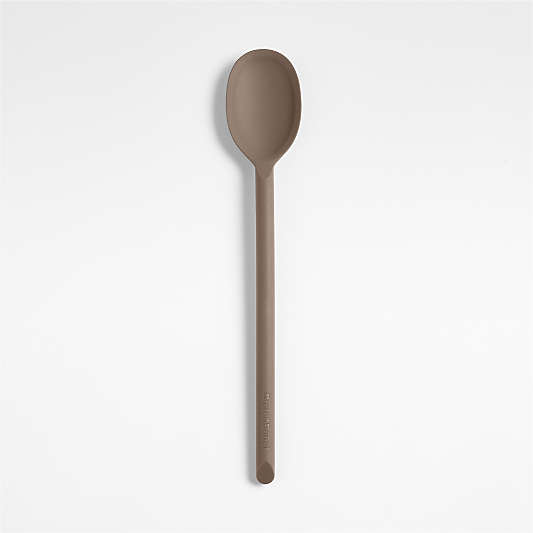 Crate & Barrel Mushroom Brown Silicone Spoon