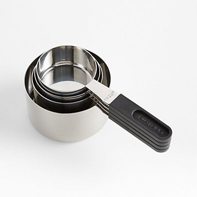 View Crate & Barrel Nesting Clip Handle Stainless Steel Measuring Cups, Set of 4 details