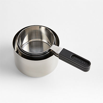 View Crate & Barrel Nesting Clip Handle Stainless Steel Odd-Size Measuring Cups, Set of 3 details