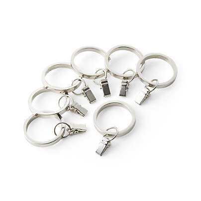 Polished Nickel Curtain Rings, Set of 7