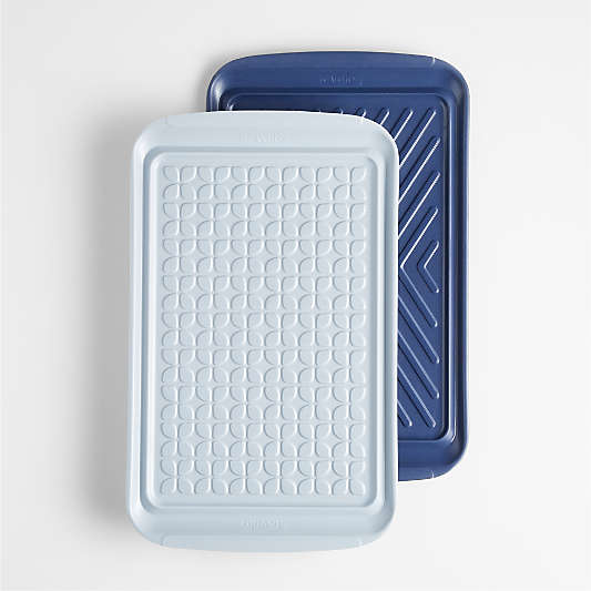 Crate & Barrel Prep and Serve Stacking Grill Prep Trays, Set of 2