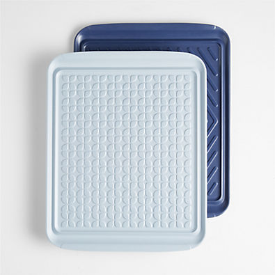 View Crate & Barrel Extra-Large Prep and Serve Stacking Grill Prep Trays, Set of 2 details