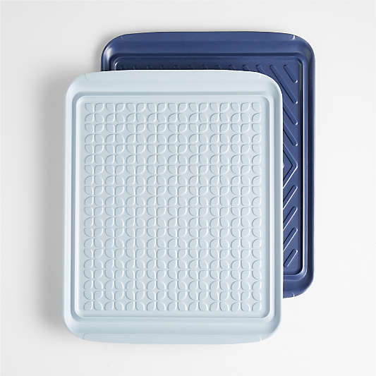 Crate & Barrel Extra-Large Prep and Serve Stacking Grill Prep Trays, Set of 2