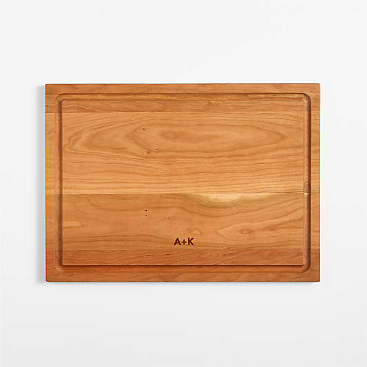 Crate & Barrel Reversible Cherry Wood Cutting Board 18"x13"x0.75"