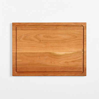 View Crate & Barrel Reversible Cherry Wood Cutting Board 18"x13"x0.75" details