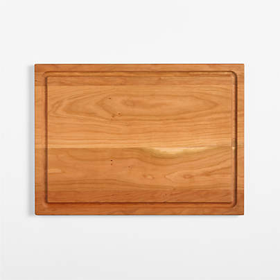 Crate & Barrel Reversible Cherry Wood Cutting Board 18"x13"x0.75"