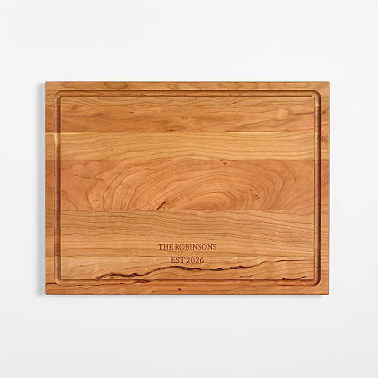 Crate & Barrel Reversible Cherry Wood Cutting Board 20"x15"x0.75"