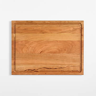 Crate & Barrel Reversible Cherry Wood Cutting Board 20"x15"x0.75"