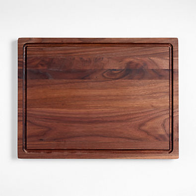 View Crate & Barrel Reversible Walnut Wood Cutting Board 20"x15"x1.25" details