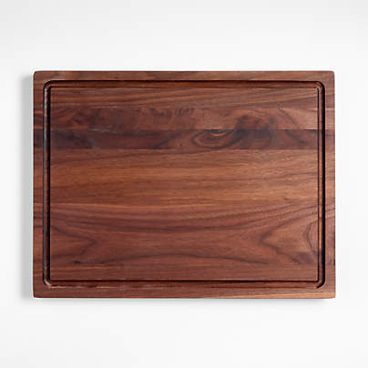 Crate & Barrel Reversible Walnut Wood Cutting Board 20"x15"x1.25"