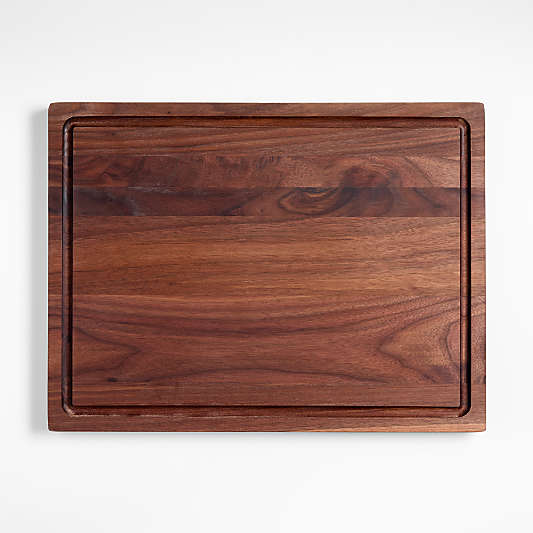 Crate & Barrel Reversible Walnut Wood Cutting Board 20"x15"x1.25"