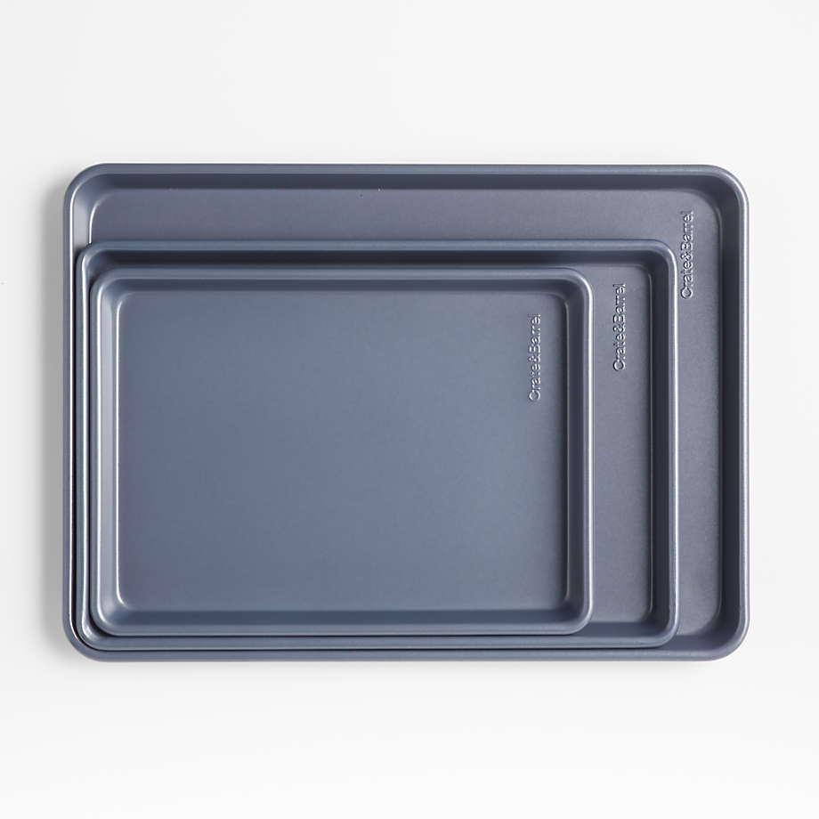 Crate & Barrel Slate Blue Baking Sheets, Set of 3 + Reviews Crate & Barrel