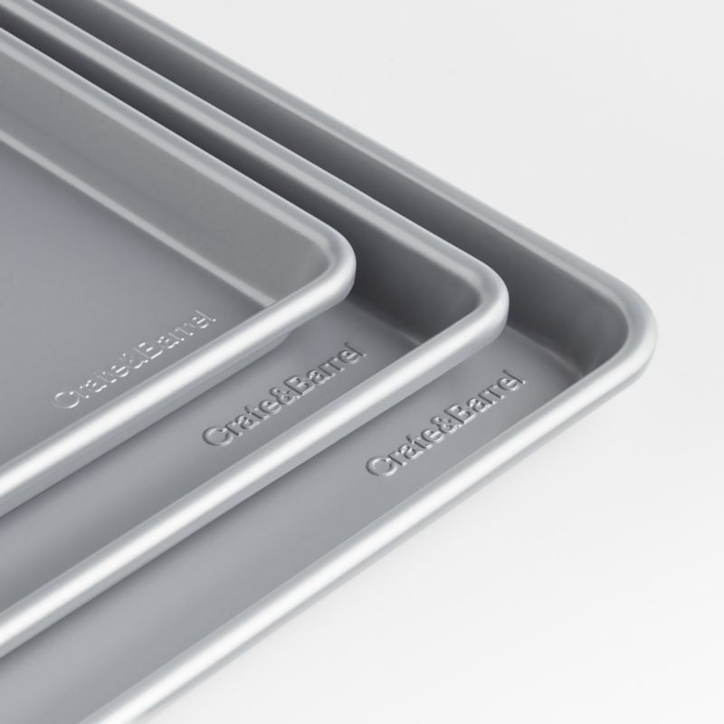 Crate & Barrel Silver Baking Sheets, Set of 3 - image 2 of 3