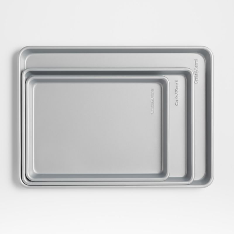 Crate & Barrel Silver Baking Sheets, Set of 3