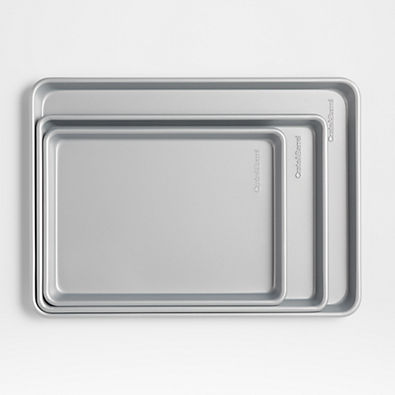 View Crate & Barrel Silver Baking Sheets, Set of 3 details