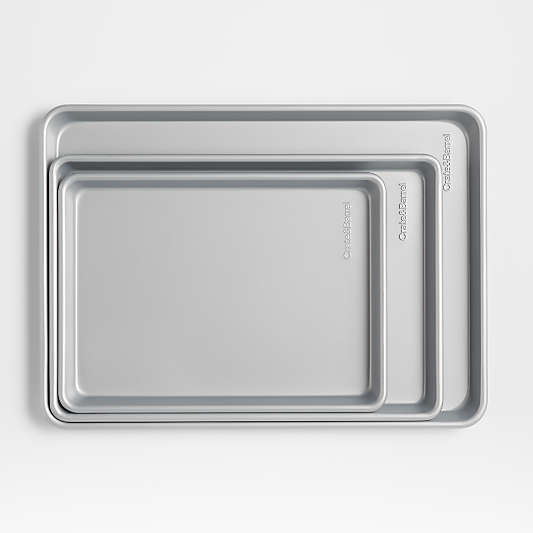 Crate & Barrel Silver Baking Sheets, Set of 3