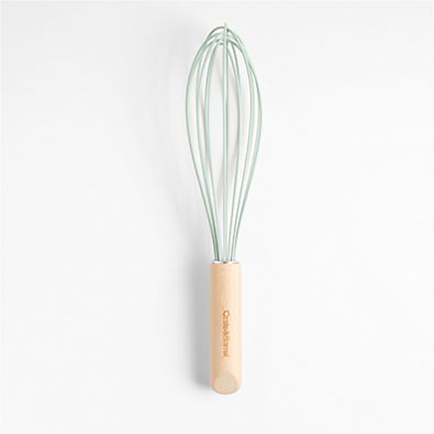 View Crate & Barrel Wood and Mint 12" Silicone Whisk details