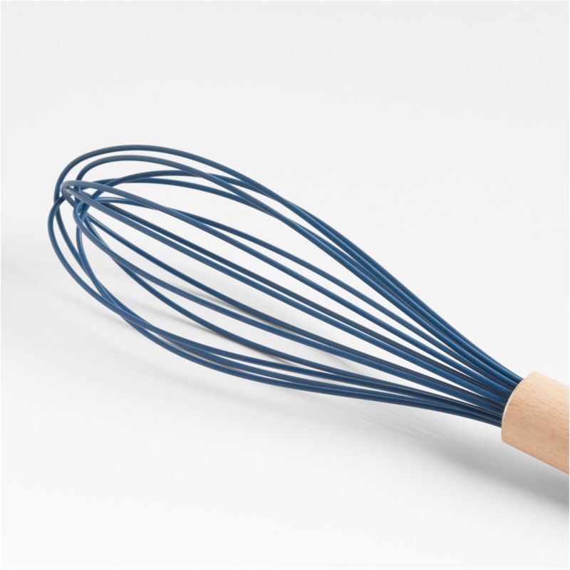 Crate & Barrel Wood and Navy 12" Silicone Whisk - image 2 of 3