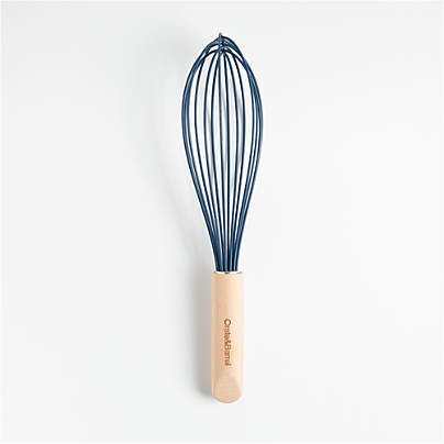 Crate & Barrel Wood and White Silicone Mini Spatulas, Set of 2