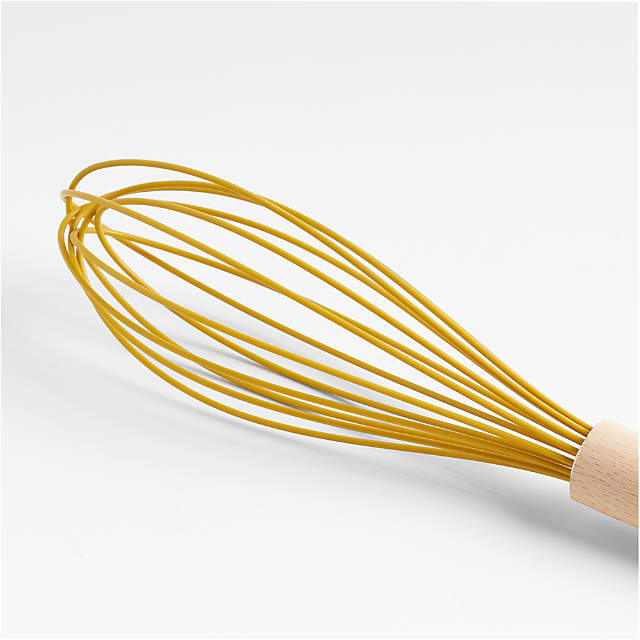 Crate & Barrel Wood and Yellow Silicone Mini Spatulas, Set of 2