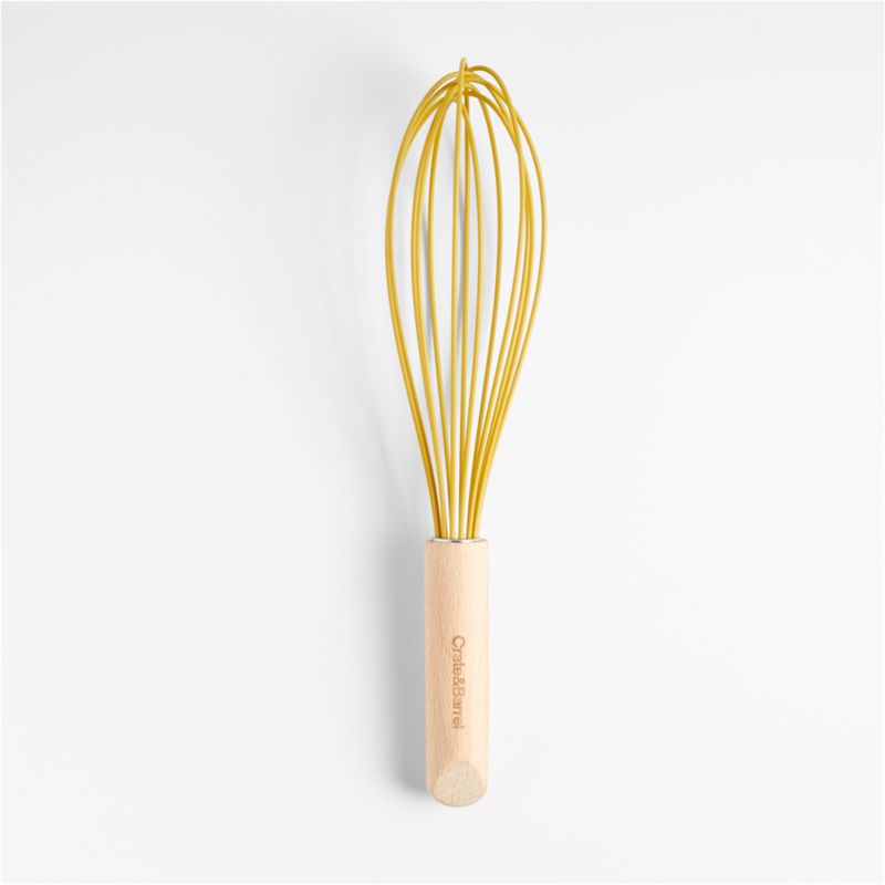 Crate & Barrel Wood and 12" Silicone Whisk