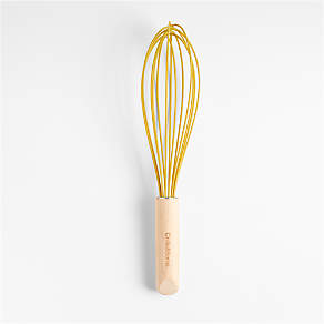 Crate & Barrel Wood and Yellow Silicone Mini Spatulas, Set of 2 +