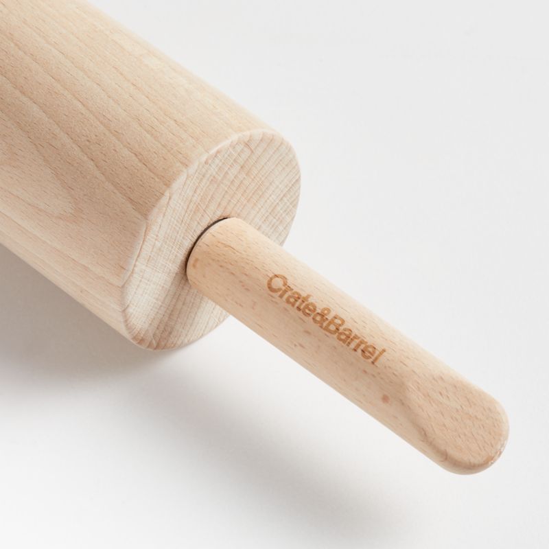 Crate & Barrel Straight Rolling Pin with Handles - image 2 of 3