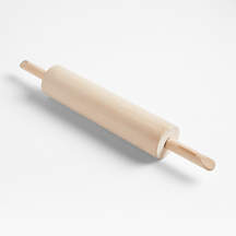 Crate & Barrel Wooden Straight Rolling Pin with Handles + Reviews | Crate & Barrel