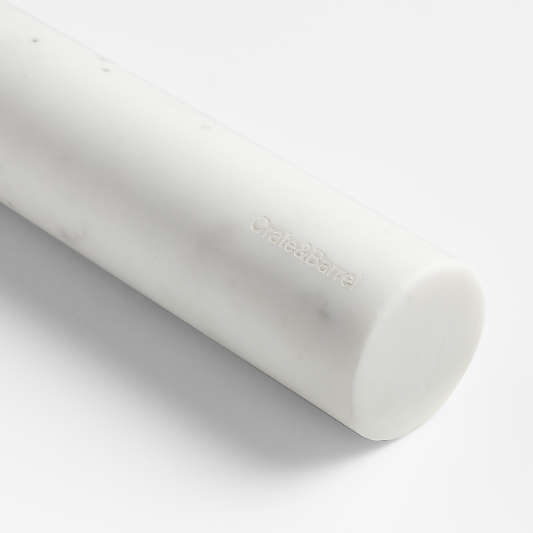 Crate & Barrel White Marble Straight Rolling Pin