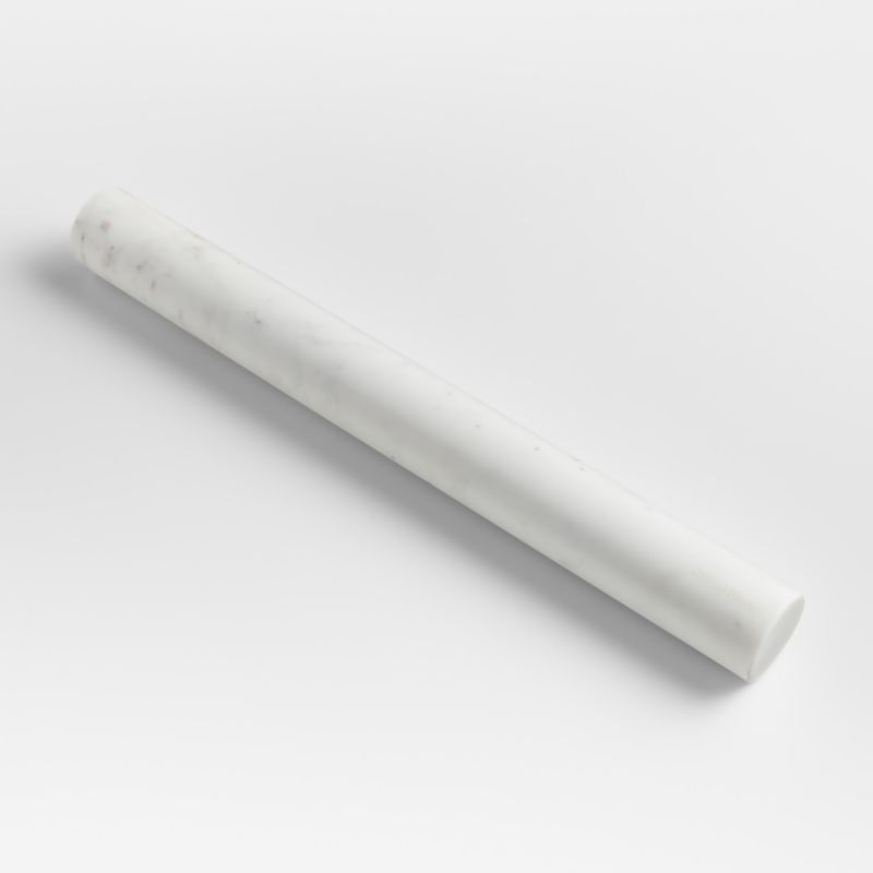 Crate & Barrel White Marble Straight Rolling Pin