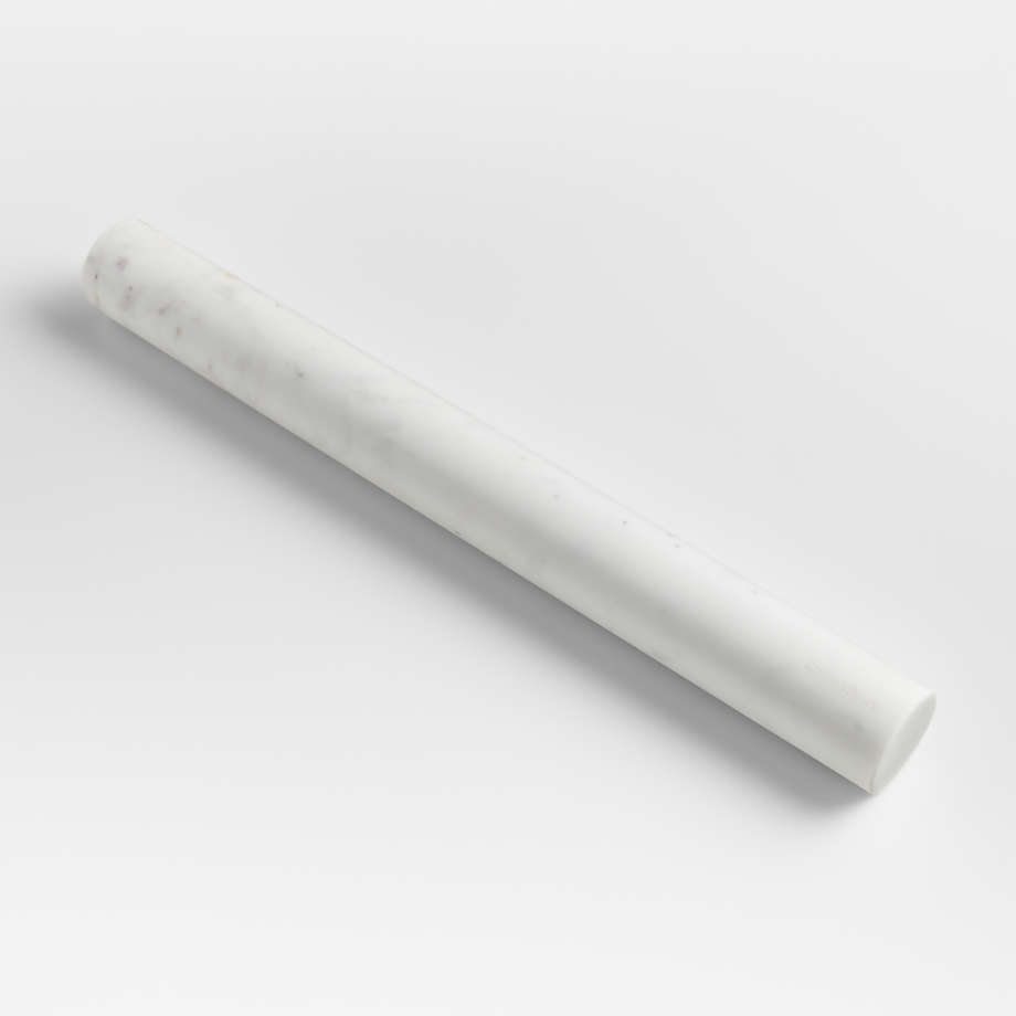 Crate & Barrel White Marble Straight Rolling Pin | Crate & Barrel