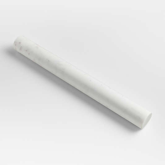 Crate & Barrel White Marble Straight Rolling Pin