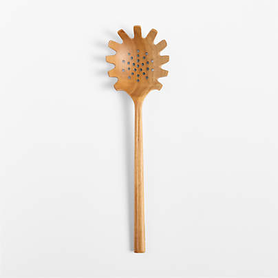 Crate & Barrel Teak Pasta Spoon