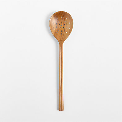 View Crate & Barrel Teak Slotted Spoon details