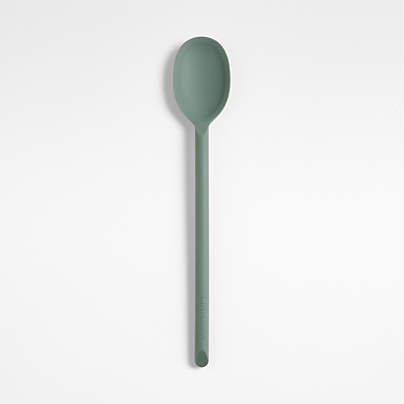 Crate & Barrel Thyme Green Silicone Spoon