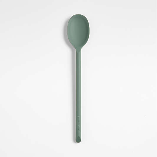 Crate & Barrel Thyme Green Silicone Spoon