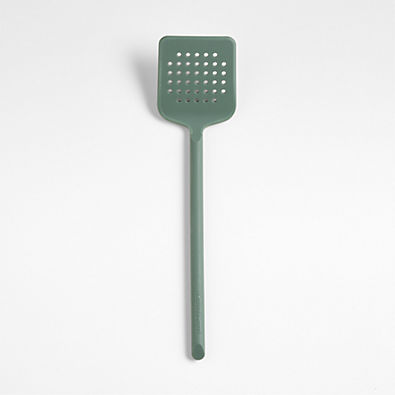 View Crate & Barrel Thyme Green Silicone Turner Spatula details