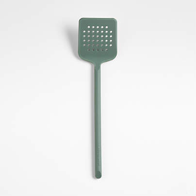 Crate & Barrel Thyme Green Silicone Turner Spatula