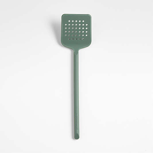 Crate & Barrel Thyme Green Silicone Turner Spatula