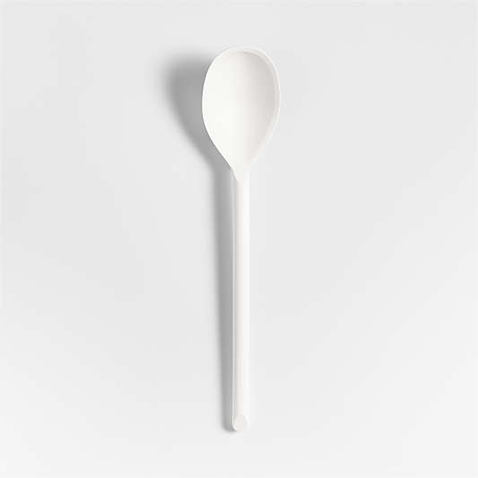 Crate & Barrel White Silicone Deep Spoon