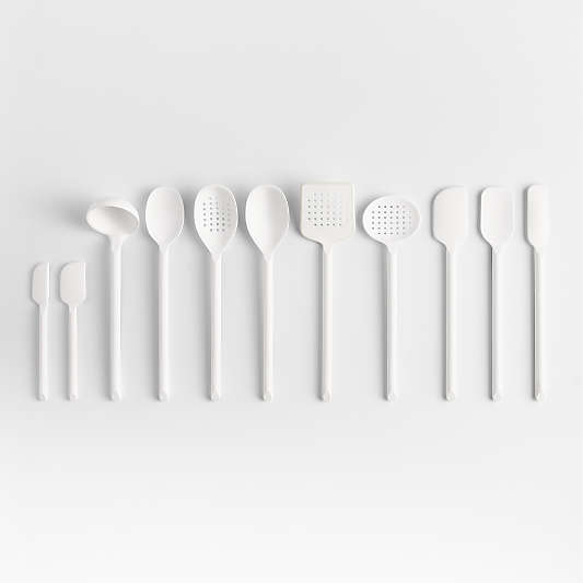 Crate & Barrel White Silicone Utensils