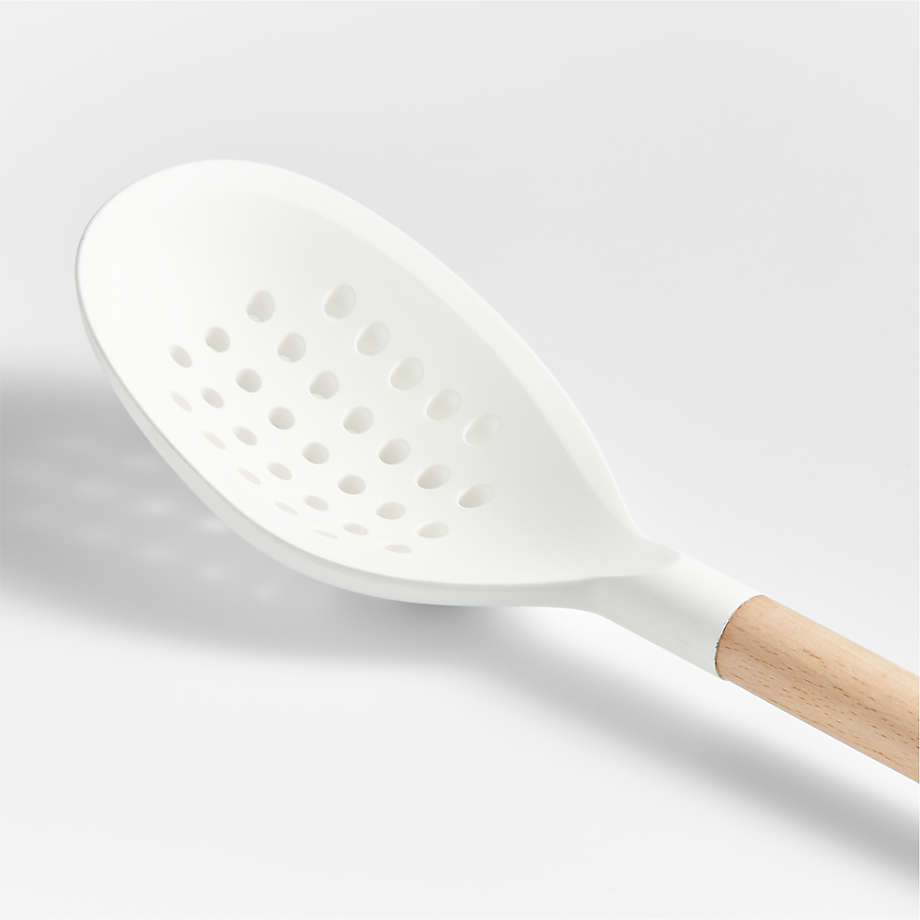 Crate & Barrel White Silicone Spoon